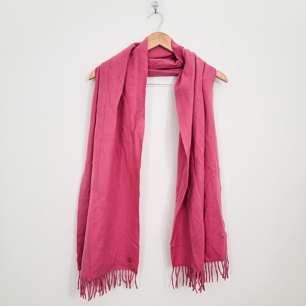 Loro Piana Pink Cashmere Fringe Scarf 17 x 64